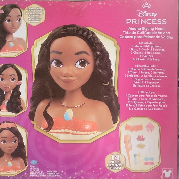 Disney Princess Moana Styling Head - Black Hair - Picture 5 of 6